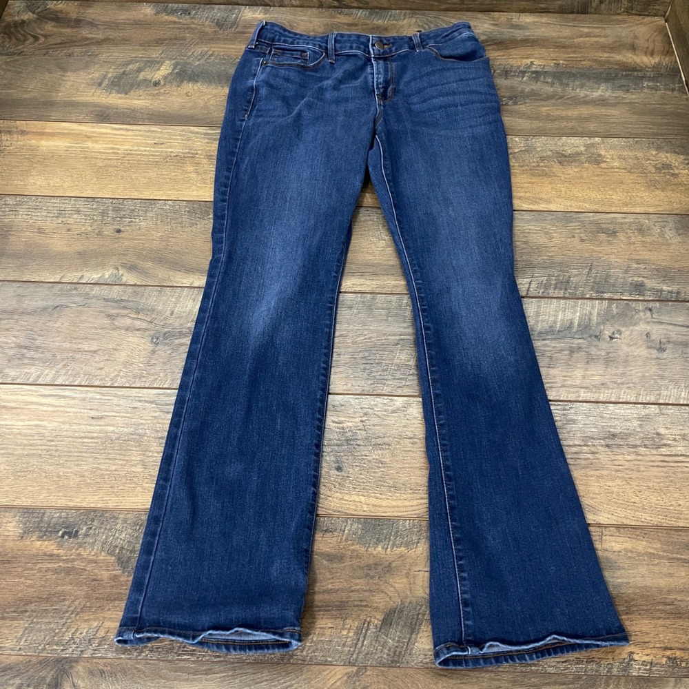 Old Navy Kicker Boot-Cut Jeans Size 10 Dark Wash Denim Blue Boho Stretch Western
